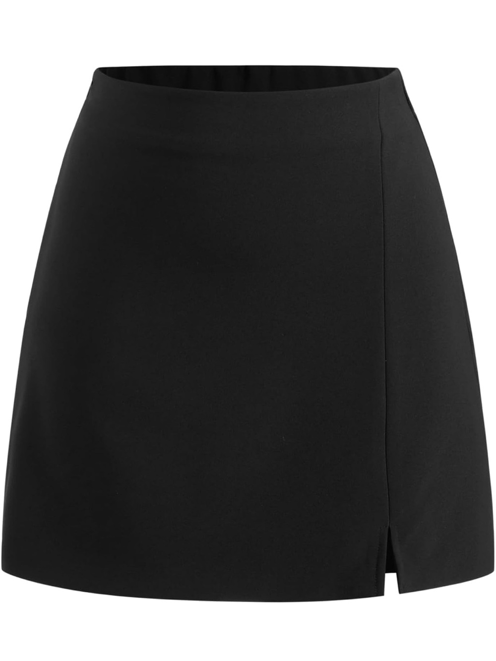 Cider Black Mini Skirt with Subtle Side Slit